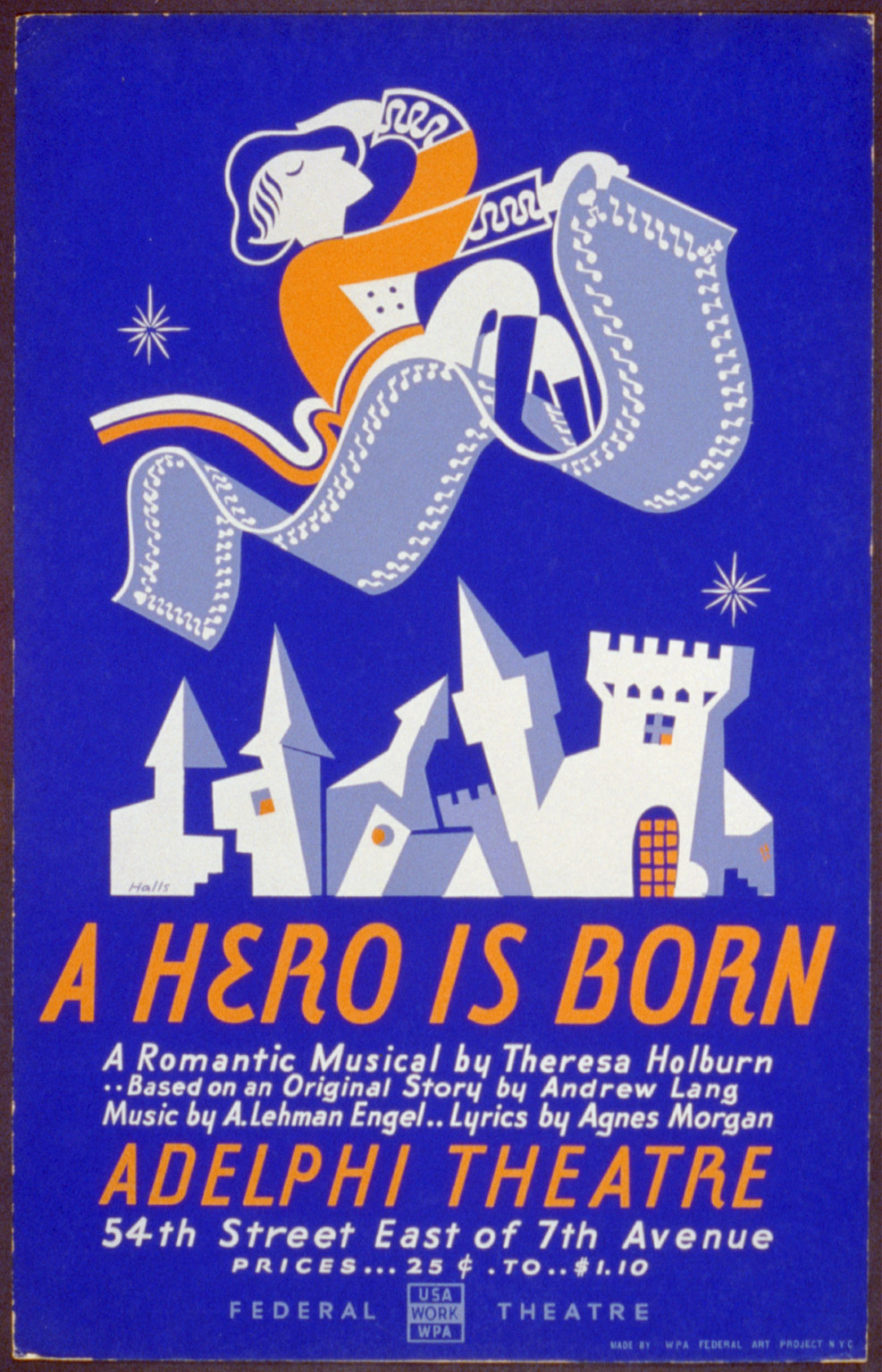 A hero is born A romantic musical by Theresa Holburn - based on an original story by, 1936 — vintage poster