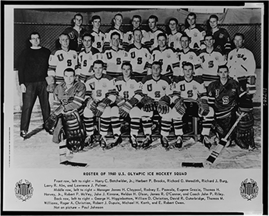 Roster of 1960 U.S. Olympic Hockey Squad / Moss Photo Service, Inc., N.Y. — historic photograph