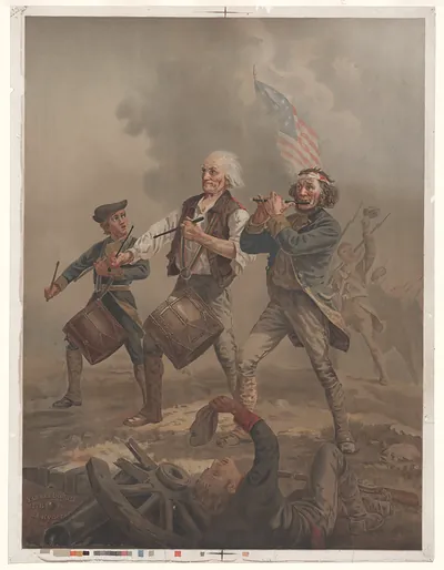 Yankee Doodle 1776: fifers and drummers in battle