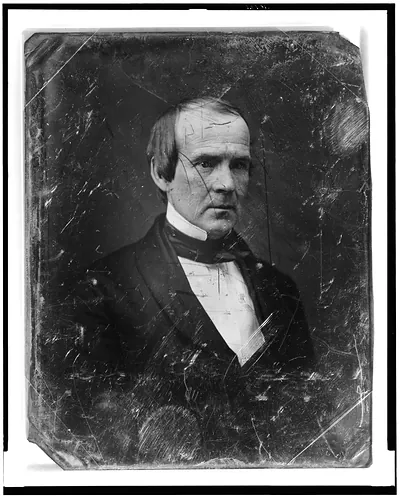 Daguerreotype portrait of a man in dark coat and cravat