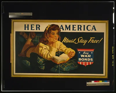 Her America must stay free! Buy war bonds