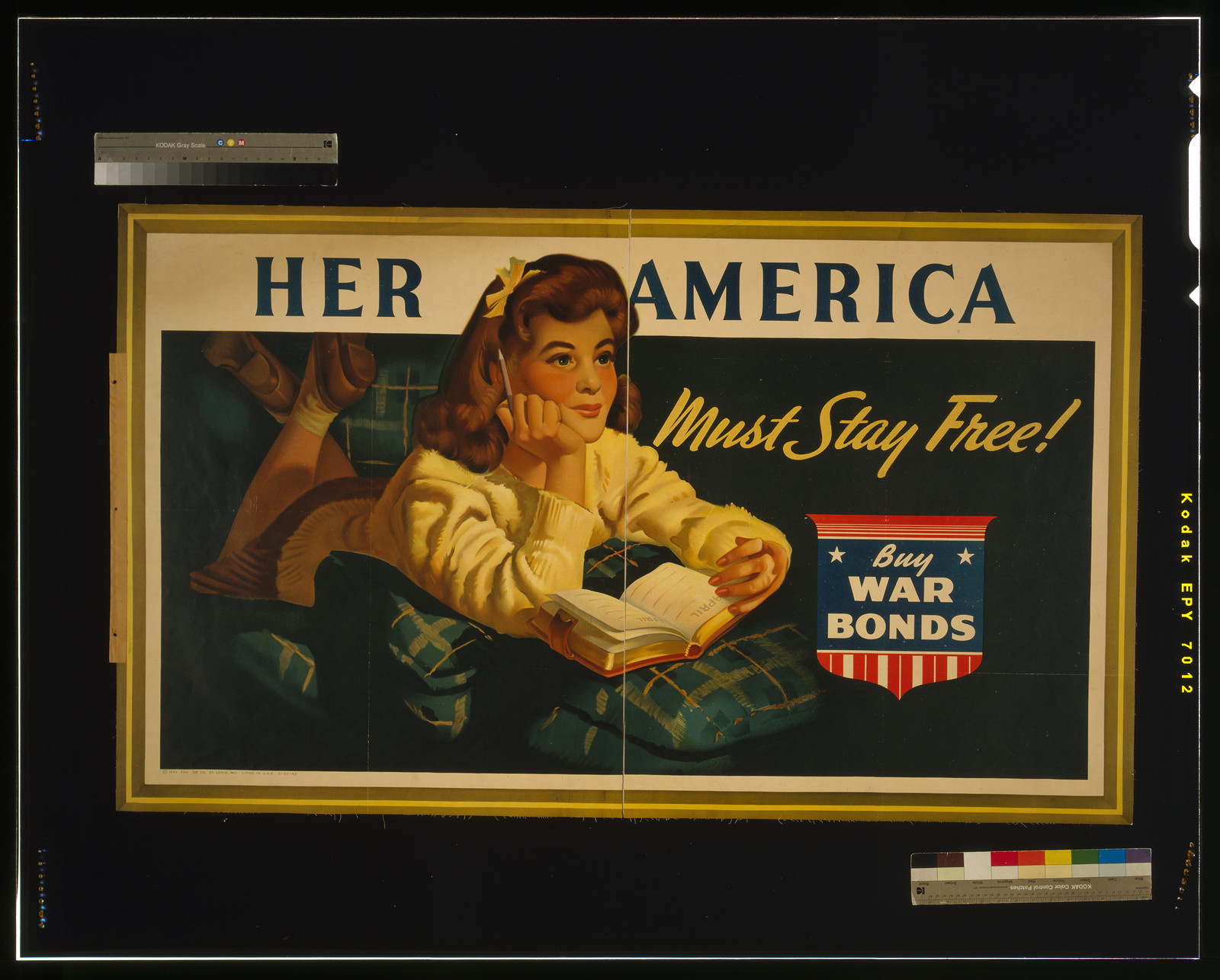 Her America must stay free! Buy war bonds, c1943. — vintage poster