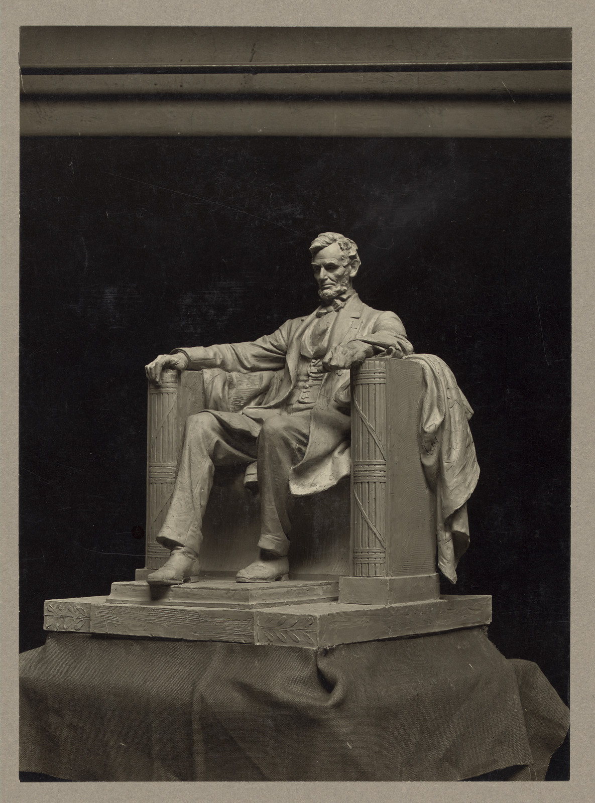 Working Model For Statue Of Abraham Lincoln, Sculpted By Daniel C. French, c. 1916 — historic photograph