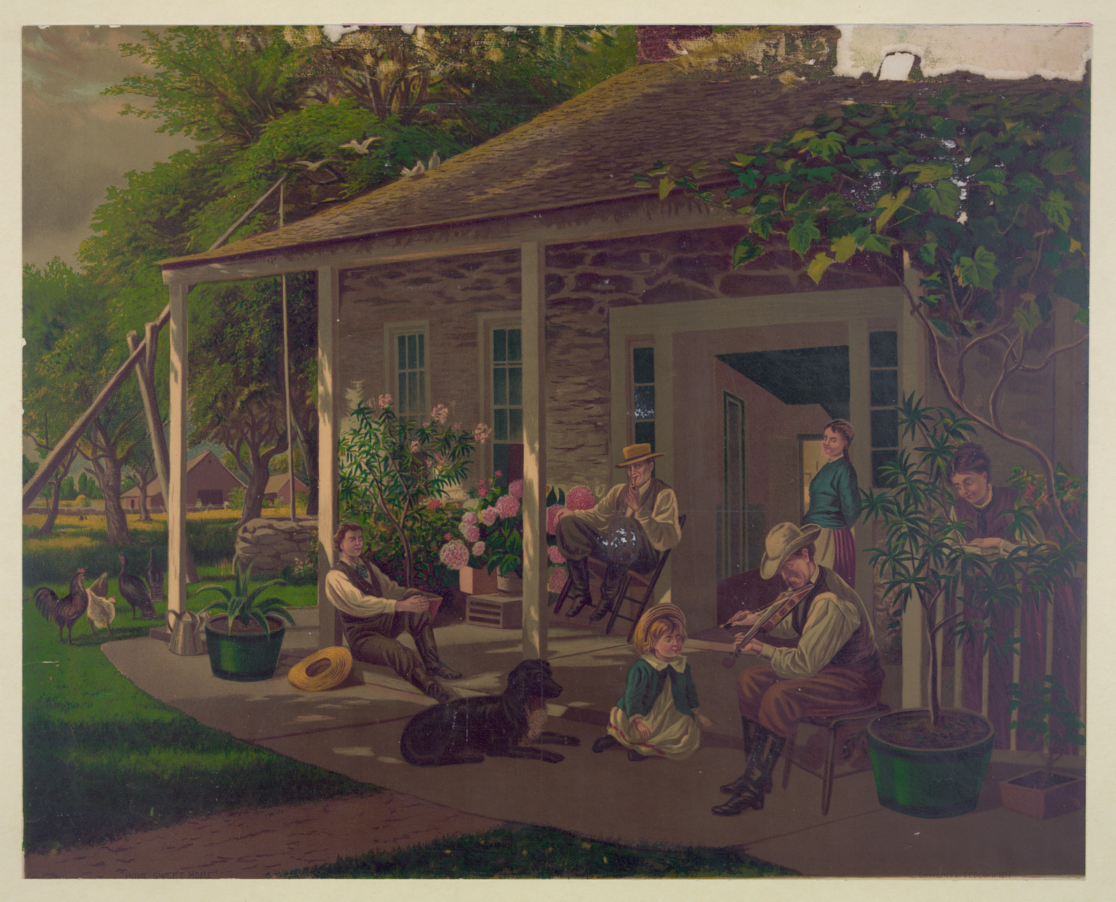 Home sweet home, c1880. — antique lithograph