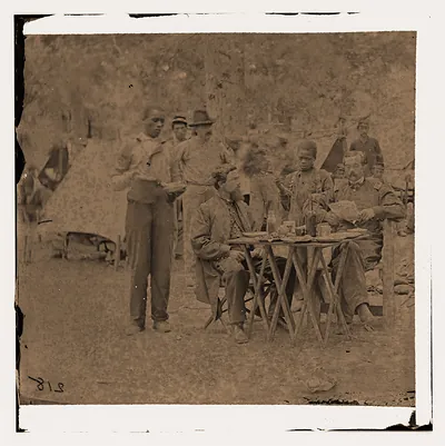 Bealton Virginia. Captain Henry P. Smiths mess. Company D 93d New York Volunteers