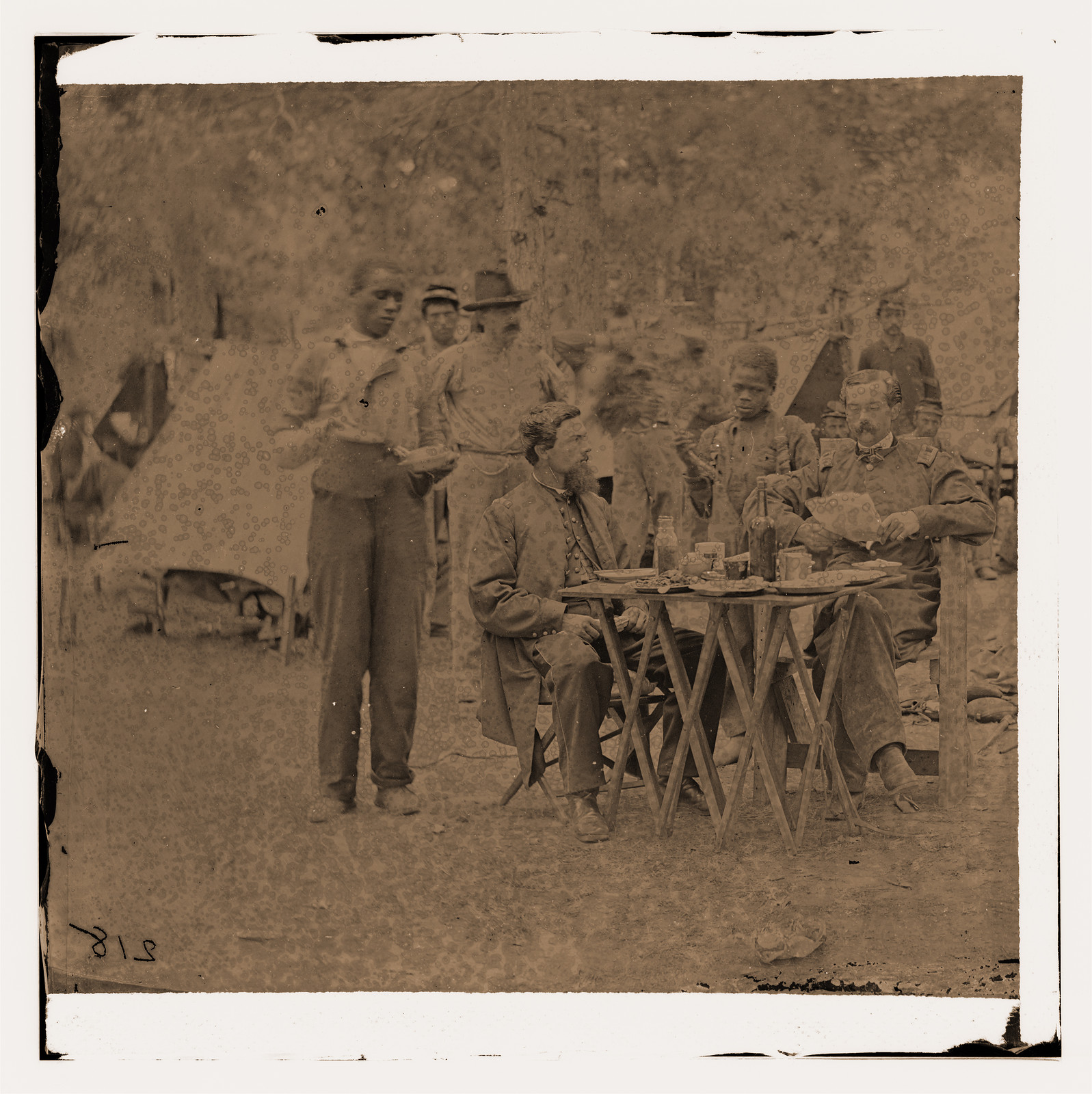 Bealton Virginia. Captain Henry P. Smiths mess. Company D 93d New York Volunteers, 1863 — historic photograph