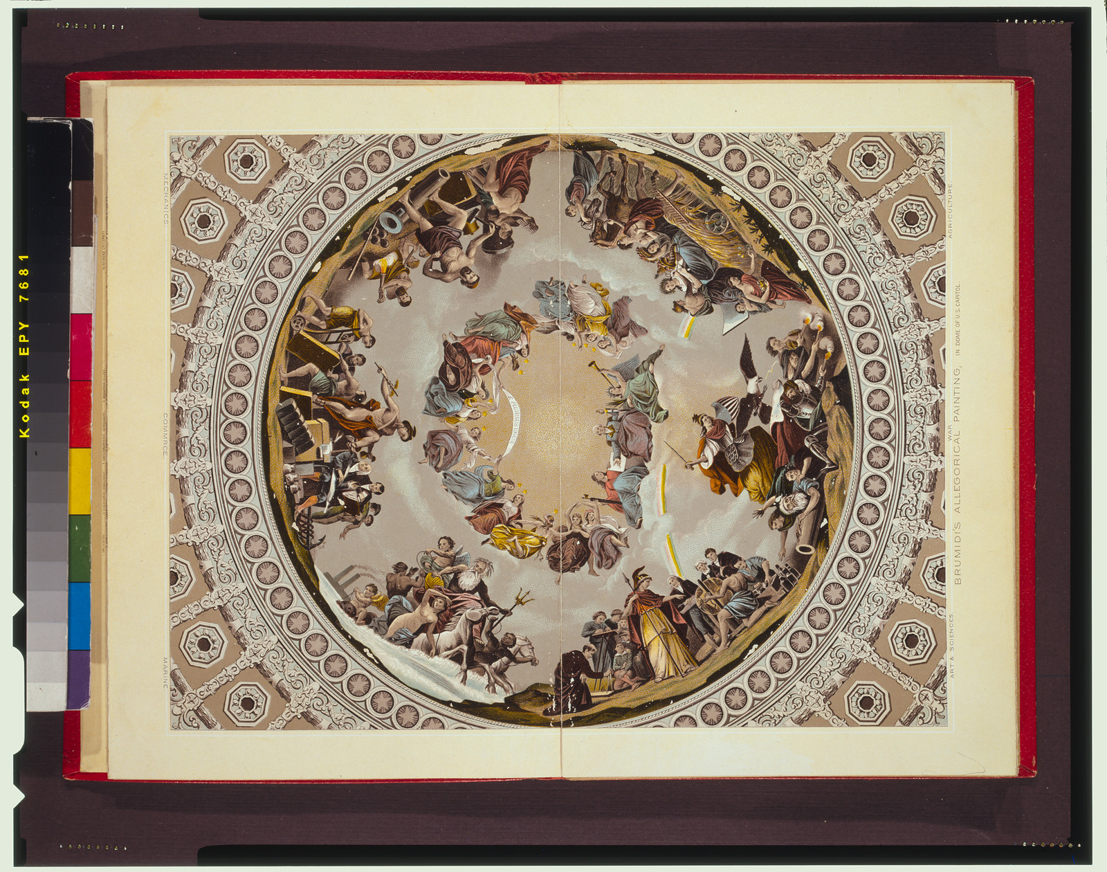 Brumidi's allegorical painting, in dome of U.S. Capitol, [between 1889 and 1893] — antique lithograph