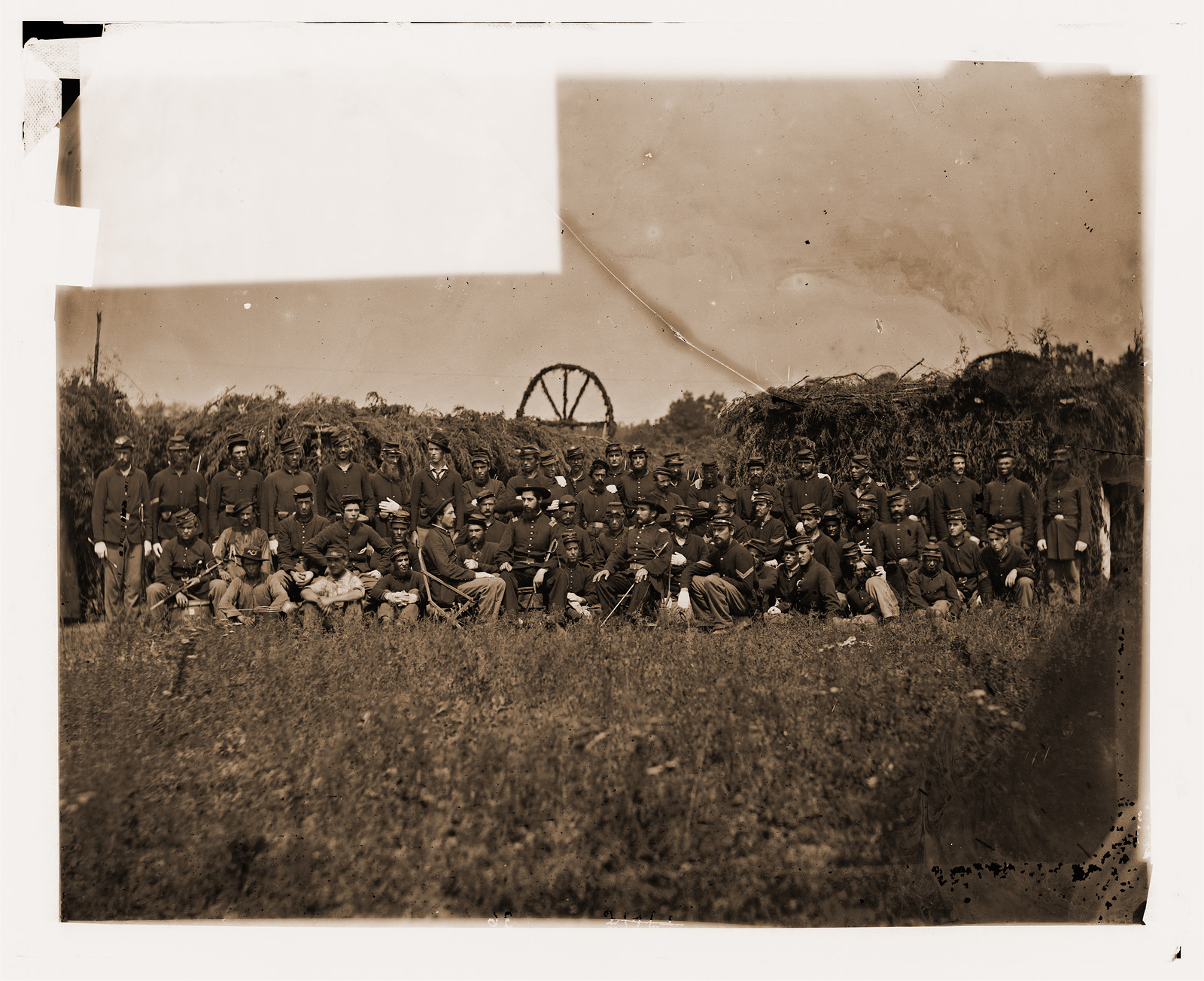Bealton Virginia. Company K 93d new York Infantry headquarters guard. Army of the P, 1863 — historic photograph