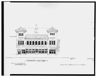 [Towers Theatre, Broadway and Pine St., and Broadway Theatre, Broadway near Kanglm (?) Ave., Camden, New Jersey] / AFD 1939.
