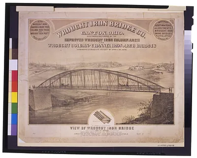 Wrought Iron Bridge Co., Canton, Ohio View of wrought iron bridge / W.J. Morgan & Co. lith., Cleveland, O.