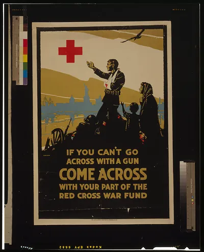 If you cant go across with a gun come across with your part of the Red Cross war fund / C. W. Love The United States Printing Lithograph Co. N.Y.