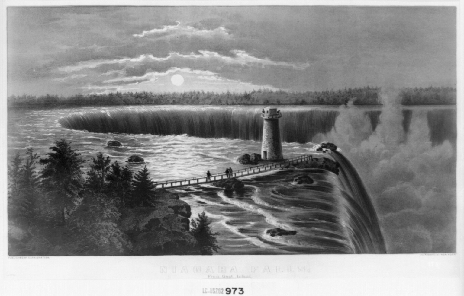 Niagara Falls: from Goat Island, New York : Published by Currier & Ives, [between 1856 and 1873] — antique lithograph