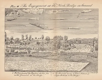 Concord North Bridge Engagement, Massachusetts, 1775