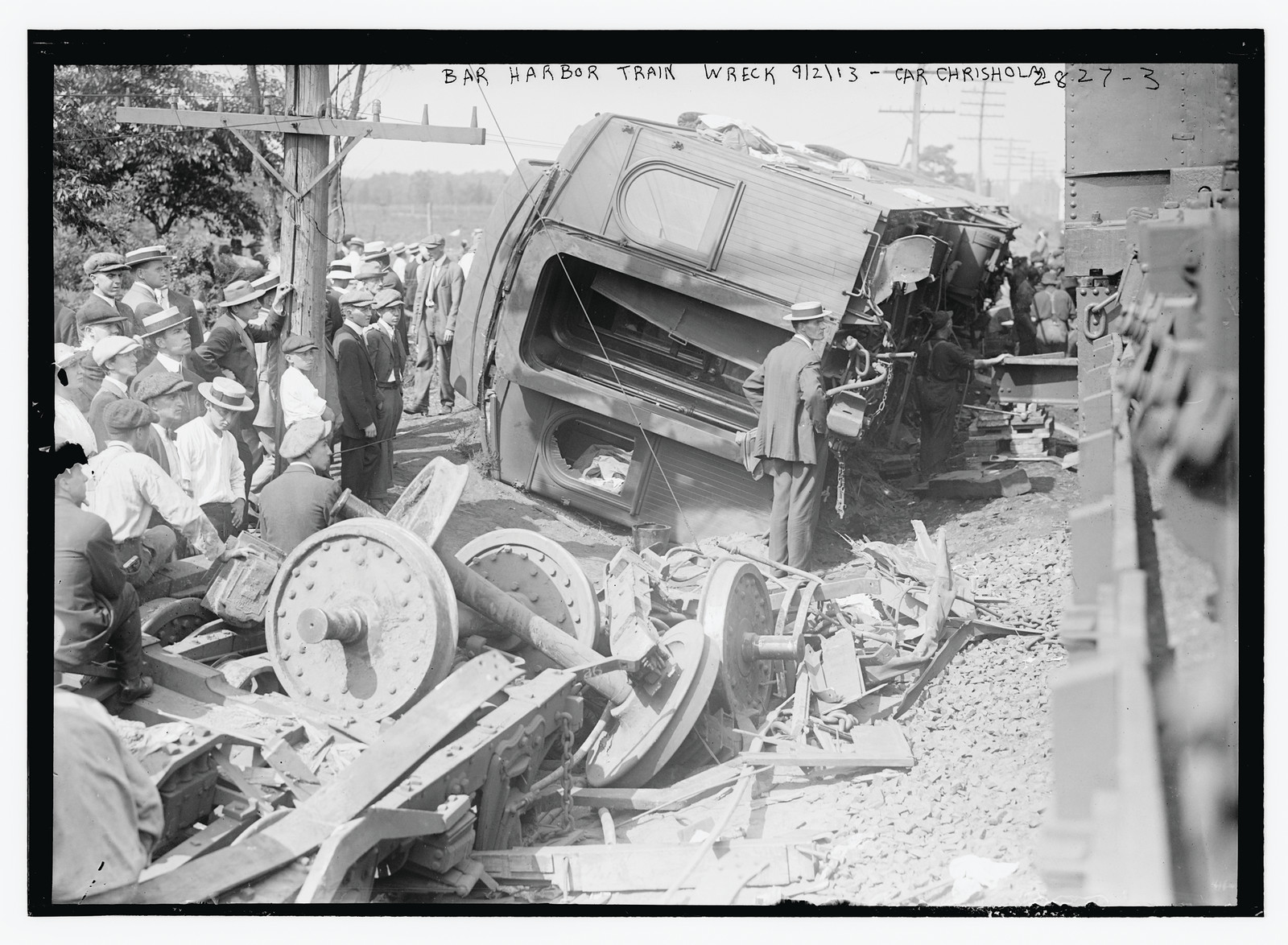 Bar Harbor train wreck- 9/2/13- Car Chrisholm, 9/2/13. — historic photograph