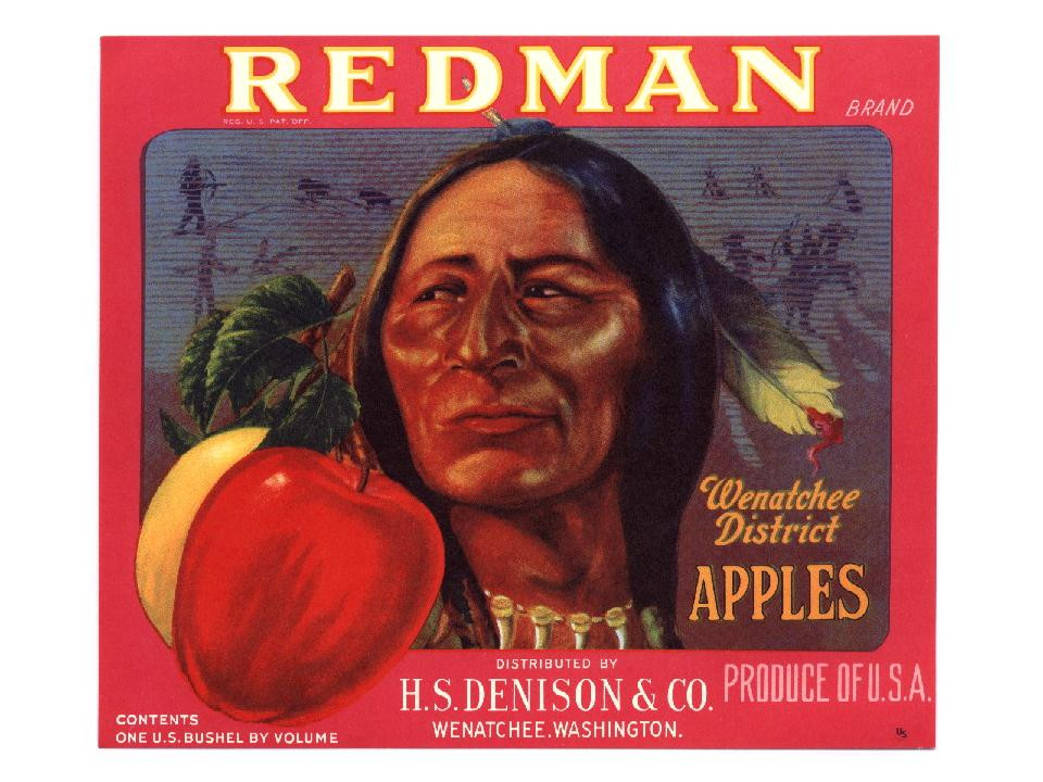 Redman Brand Wenatchee District Apples crate label — historic image