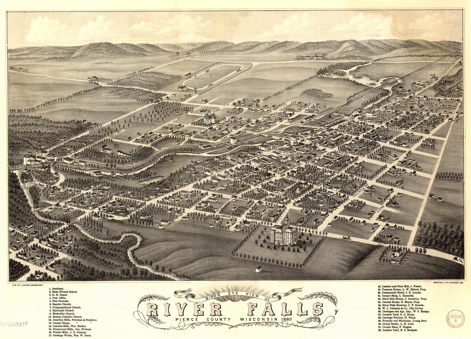River Falls, Wisconsin, 1880, 1880 — antique map