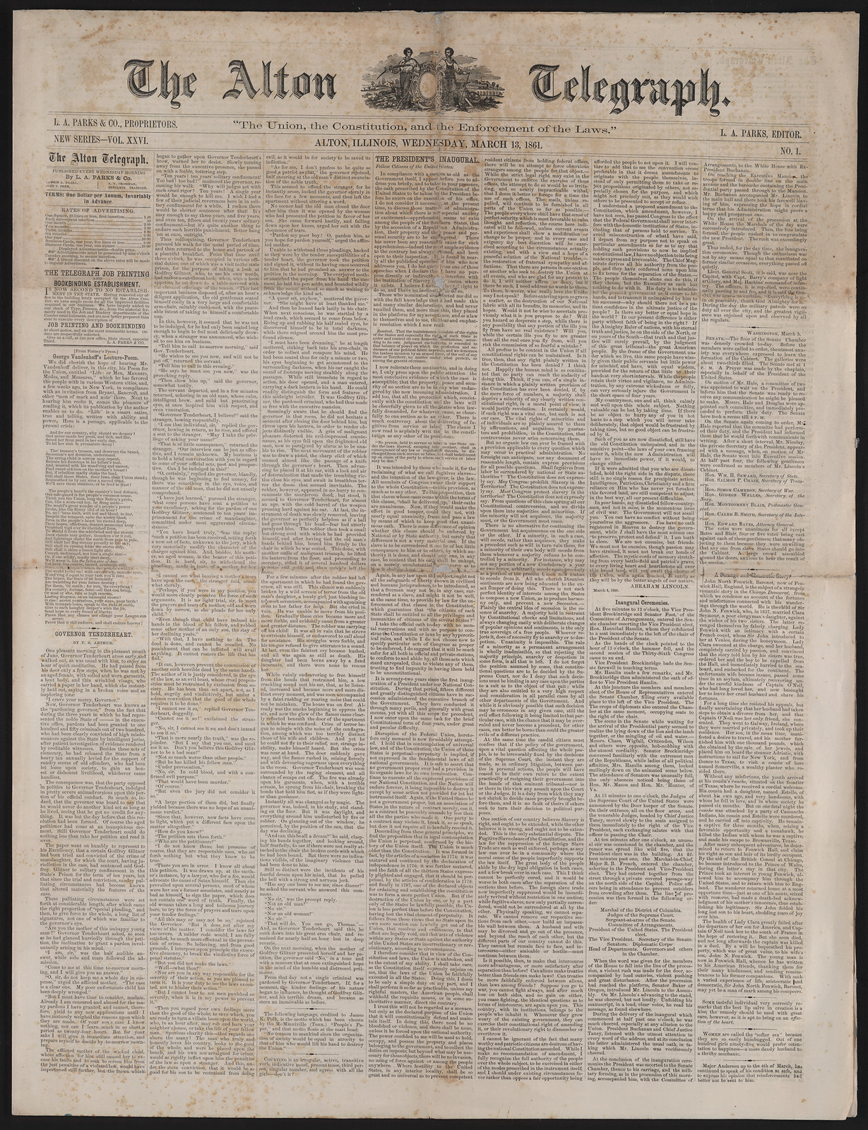 1st inaugural address — historic image
