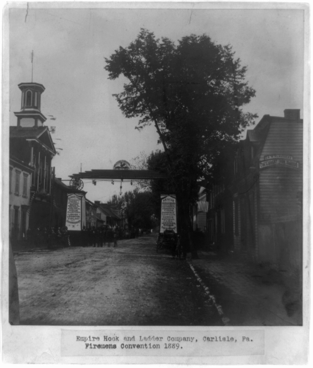 Empire Hook and Ladder Company, Carlisle, Pa. - Firemens Convention 1889, c1909. — historic photograph