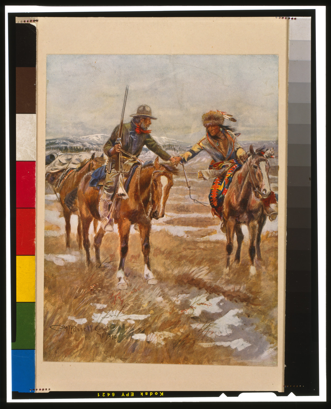 The meeting / C.M. Russell 1910., 1910, c1911. — historic print