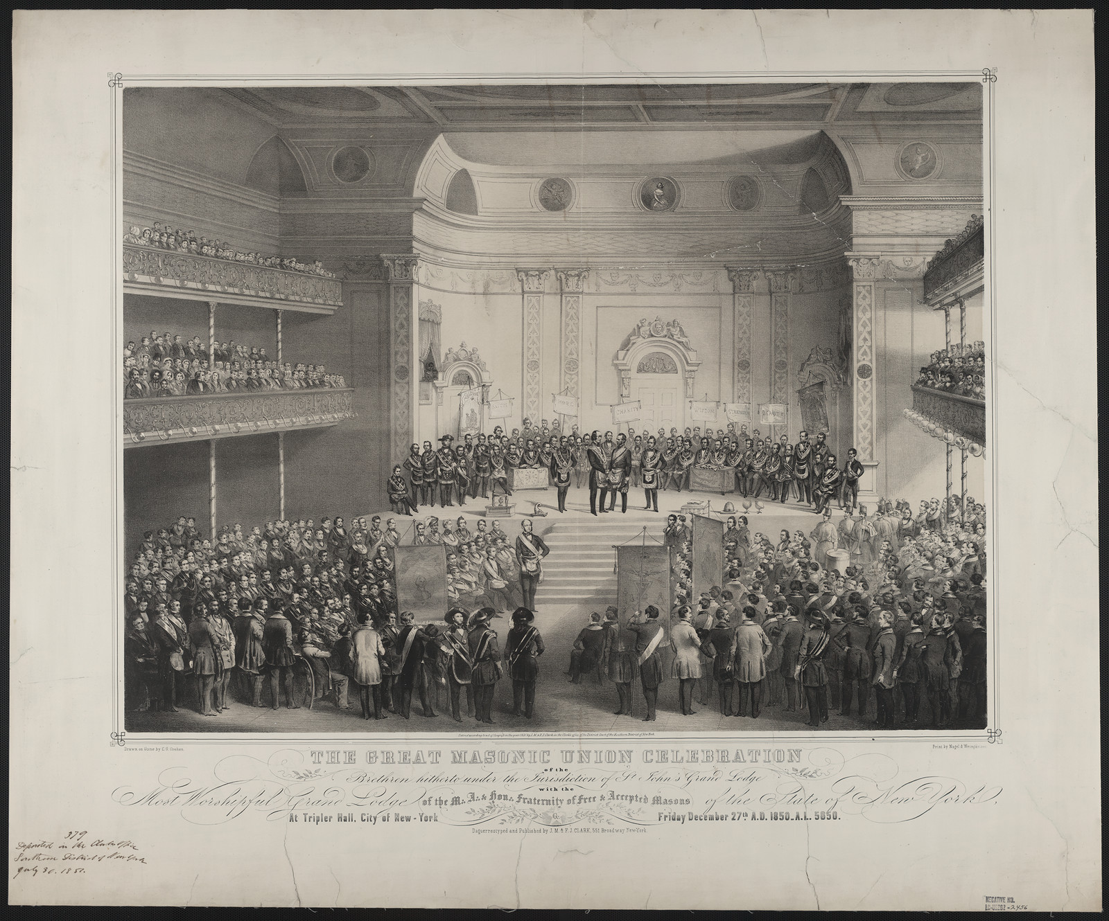 The Great Masonic Union Celebration, Tripler Hall, New York — historic image