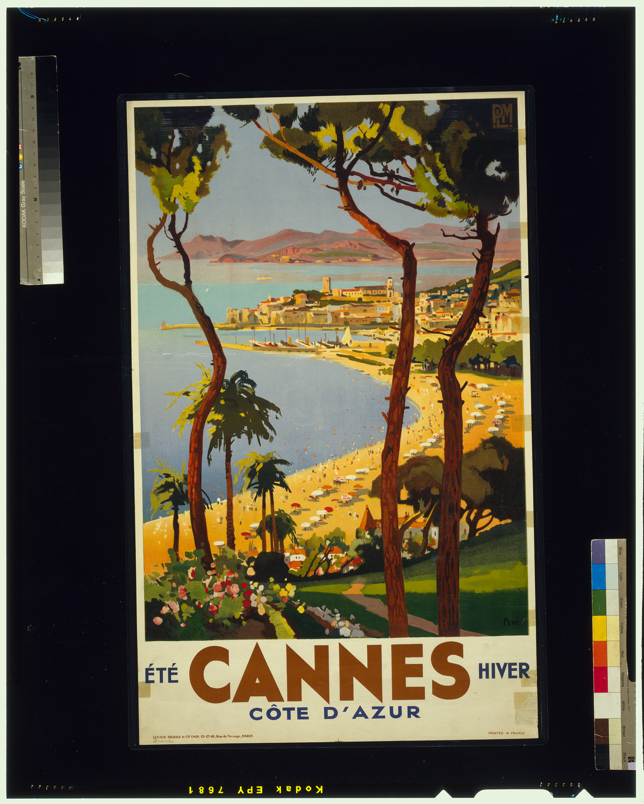 Cannes - Côte d'Azur - été, hiver / Peri. — vintage poster