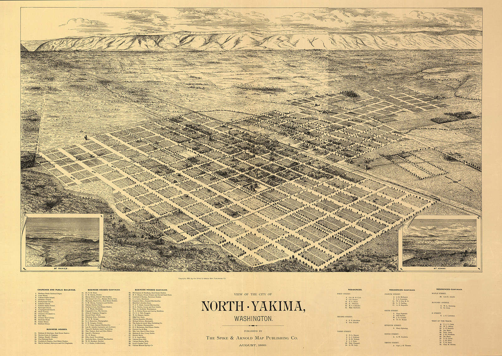 North Yakima, Washington, 1889, 1889 — antique map