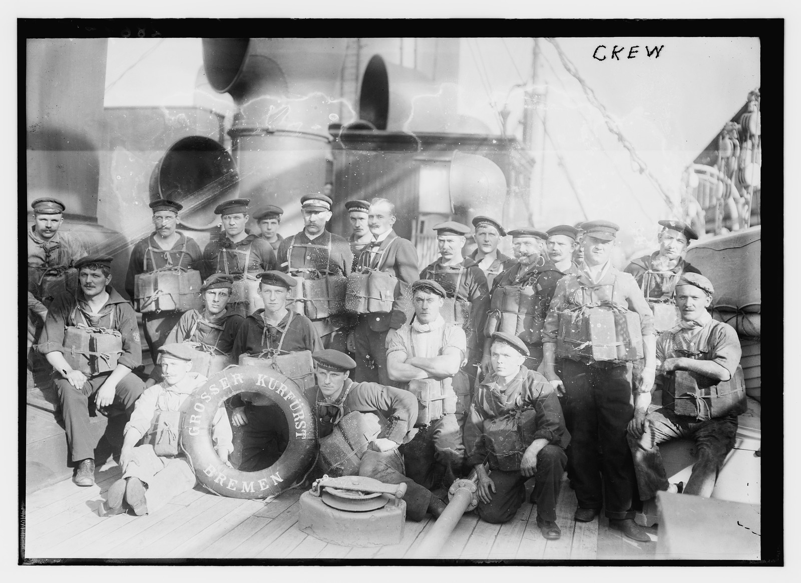 Crew of SS Grosse Kurfurst, n/a — historic photograph