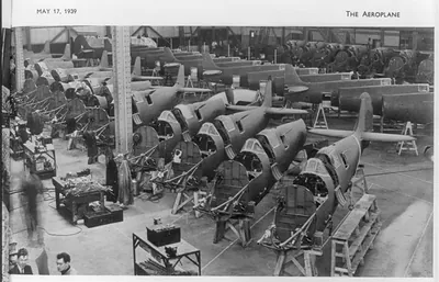 [Supermarine Spitfire fusilages under construction in the Vickers Aircraft Plant, England]