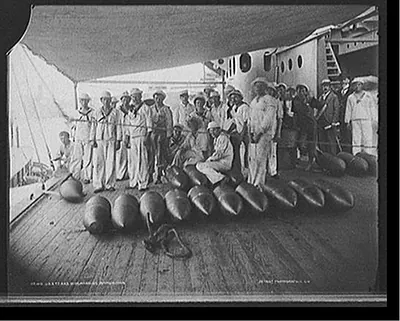 U.S.S. Texas, discharging ammunition