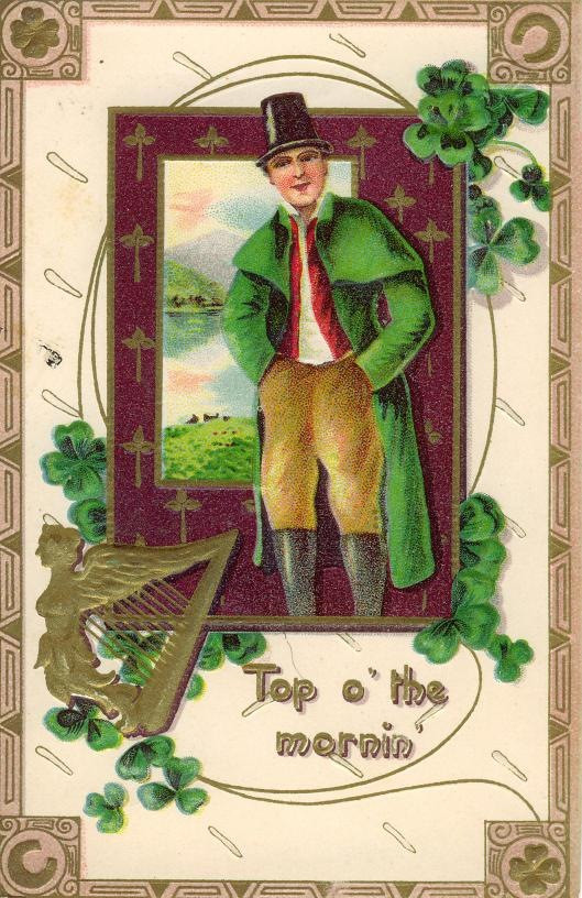 Top o' the mornin' St. Patrick's Day greeting card — historic image