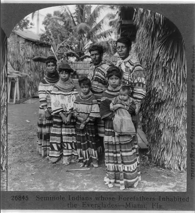 Seminole Indians whose Forefathers inhabited the Everglades--Miami, Fla.