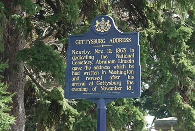 Pennsylvania historical marker titled Gettysburg Address