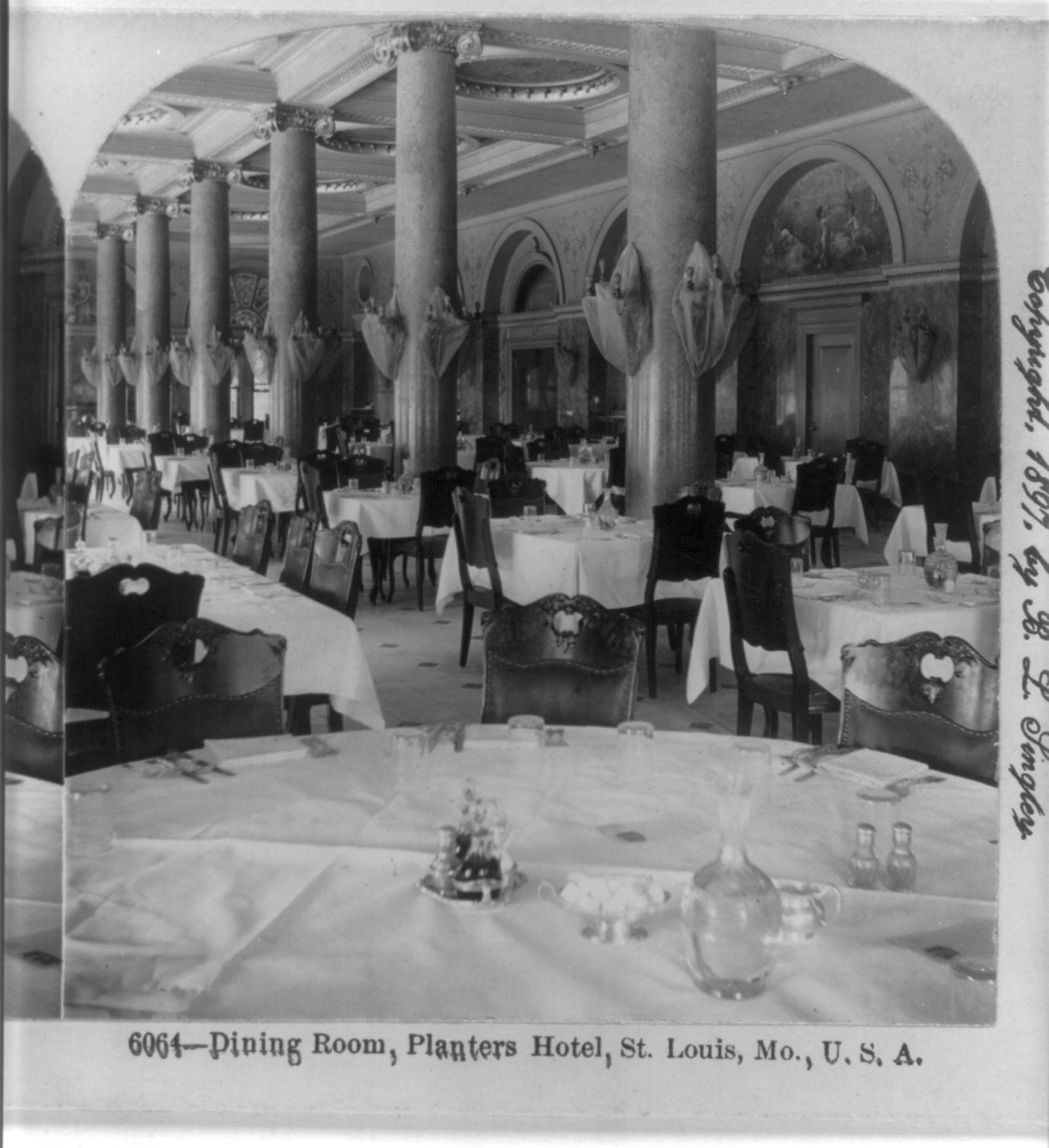 Dining Room, Planters Hotel, St. Louis, Mo., c1897 Sept. 13. — historic photograph
