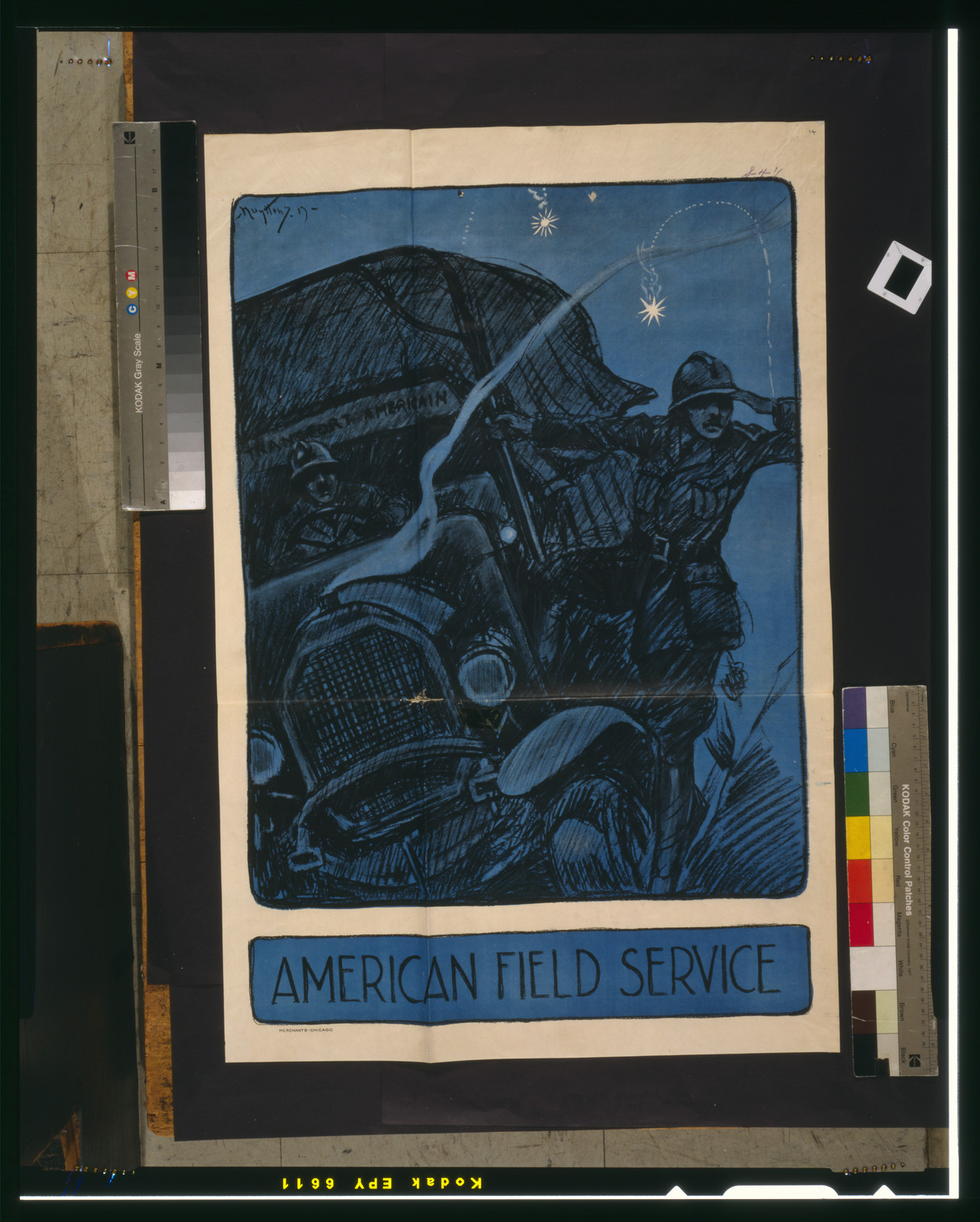 American field service / Nuyttens 17., 1917 — vintage poster
