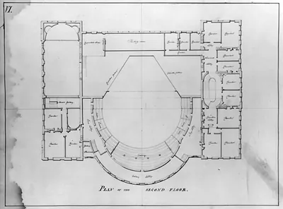 Plan of the Second Floor of a Theatre and Hotel