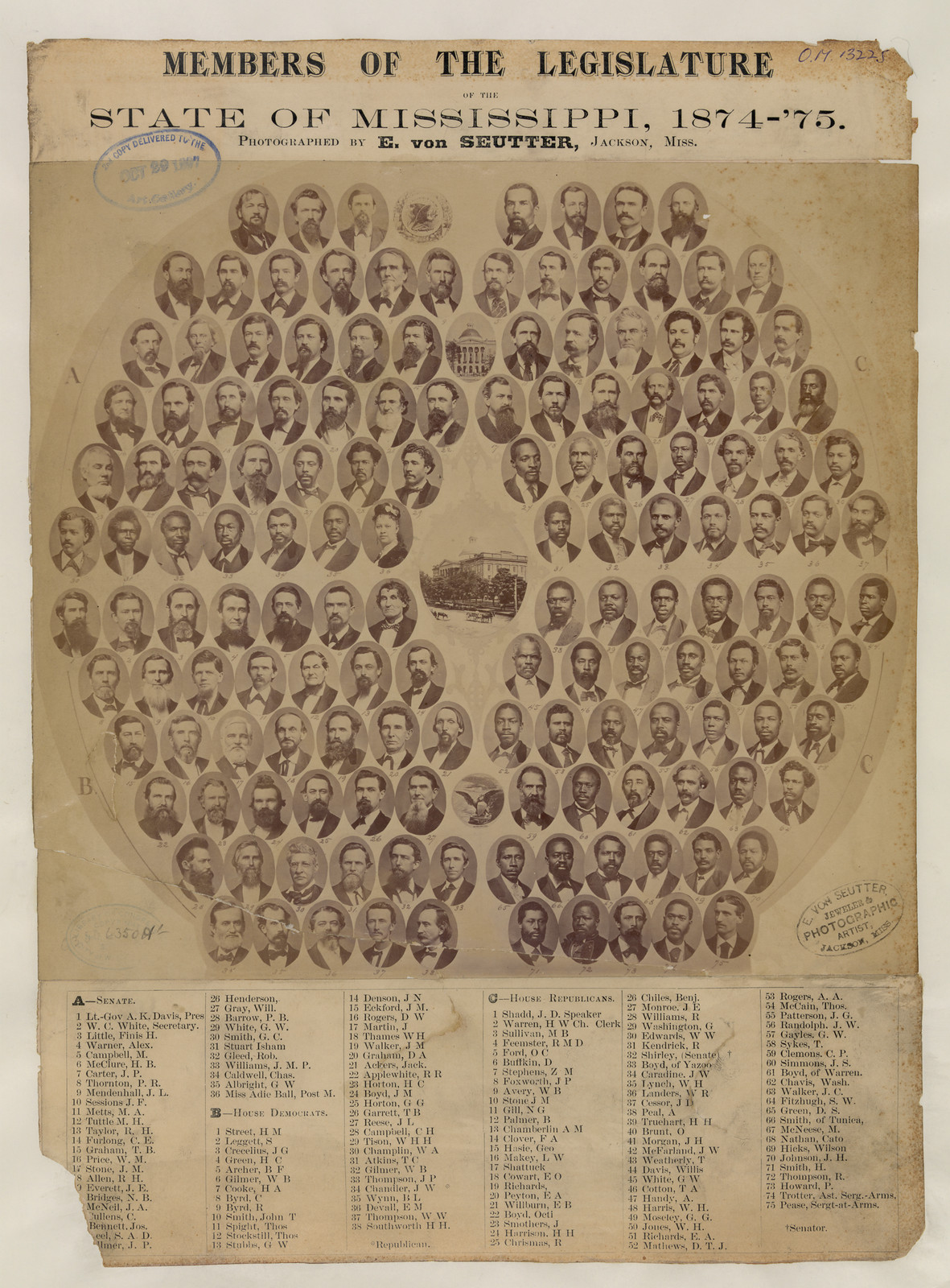 Members of the Legislature of the State of Mississippi, 1874-'75 — historic image