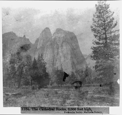 The Cathedral Rocks, 3,000 feet high, Yosemite Valley, Mariposa County