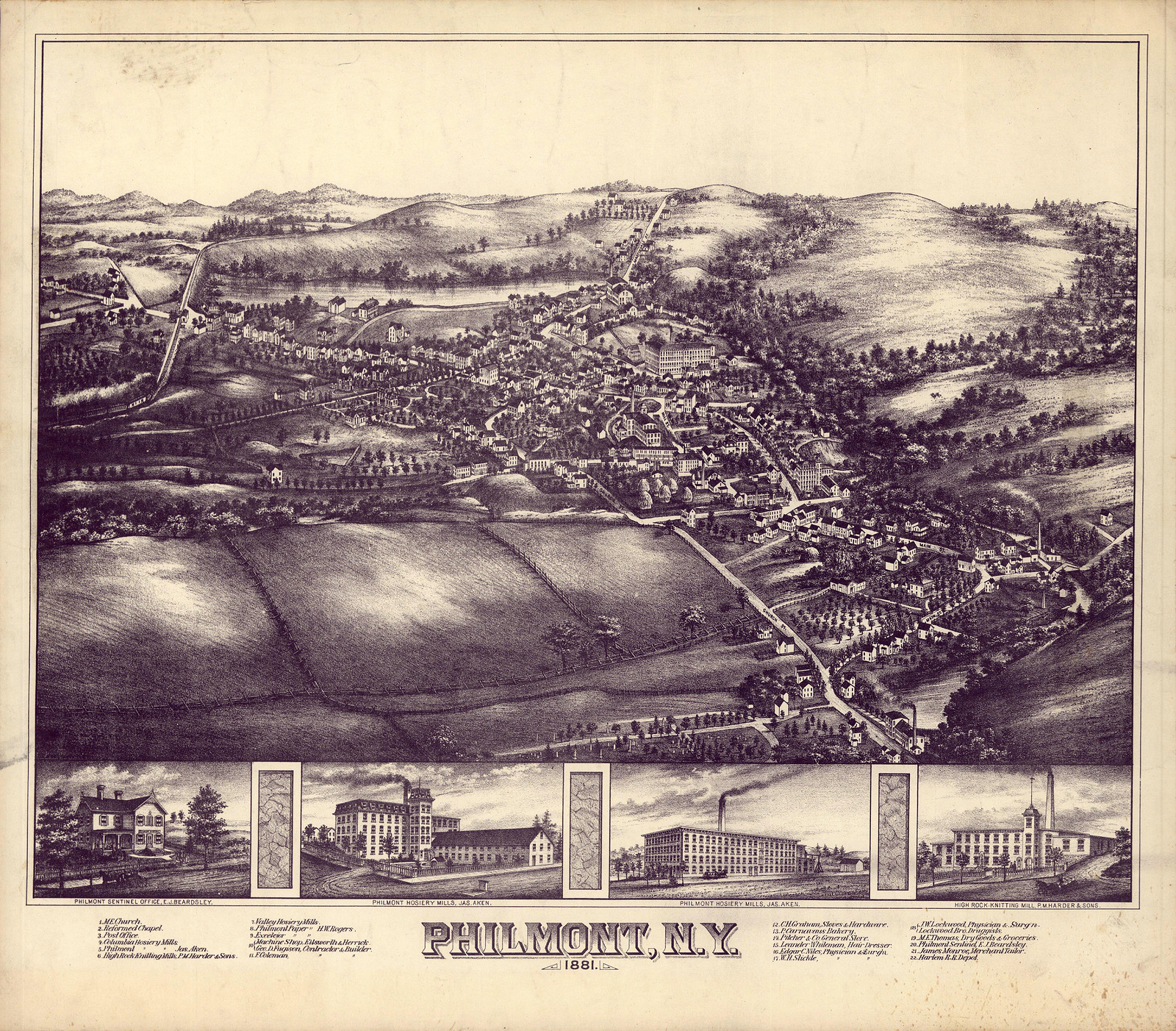 Philmont, New York, 1881, 1881 — antique map
