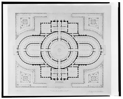[Library of Congress, Washington, D.C. Plan of first story, site plan]