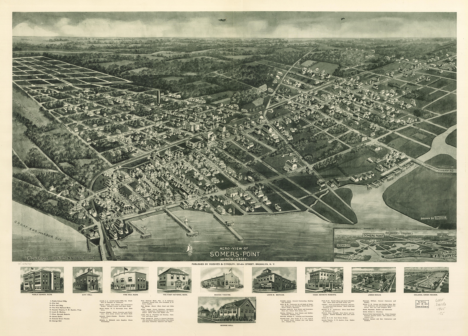 Somers Point, New Jersey, 1925, 1925 — antique map