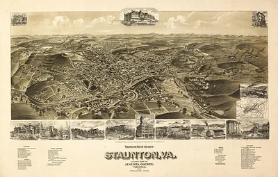 Perspective Map of the City of Staunton, Va., 1891