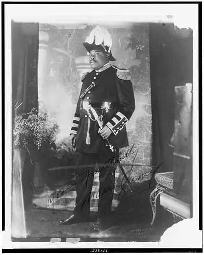 [Marcus Garvey, full-length portrait, standing, facing left, in uniform]