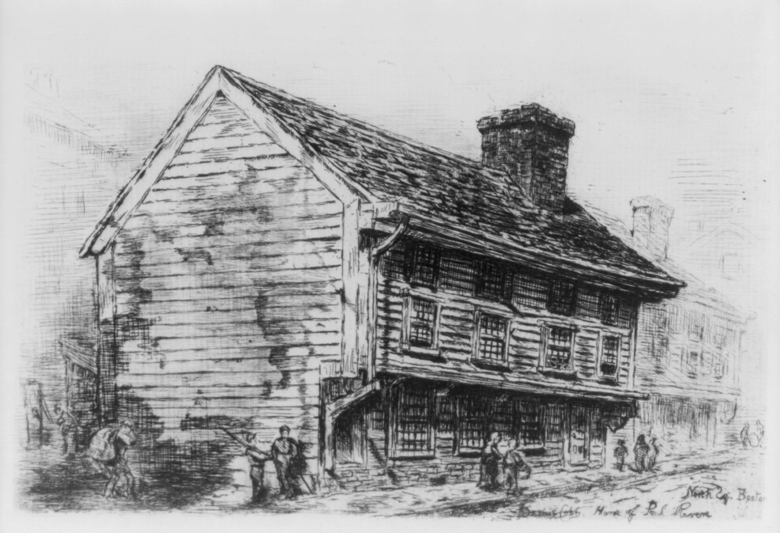 [Home of Paul Revere in Boston, Mass.] — historic print