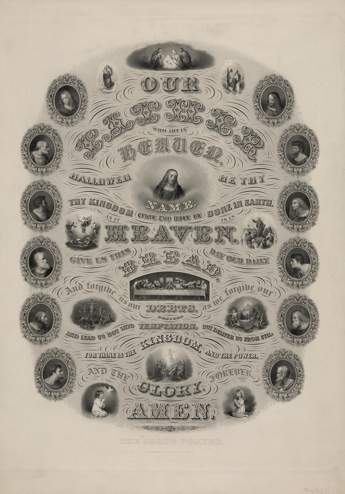 Religious · Lord's Prayer Ten Commandments — historic image