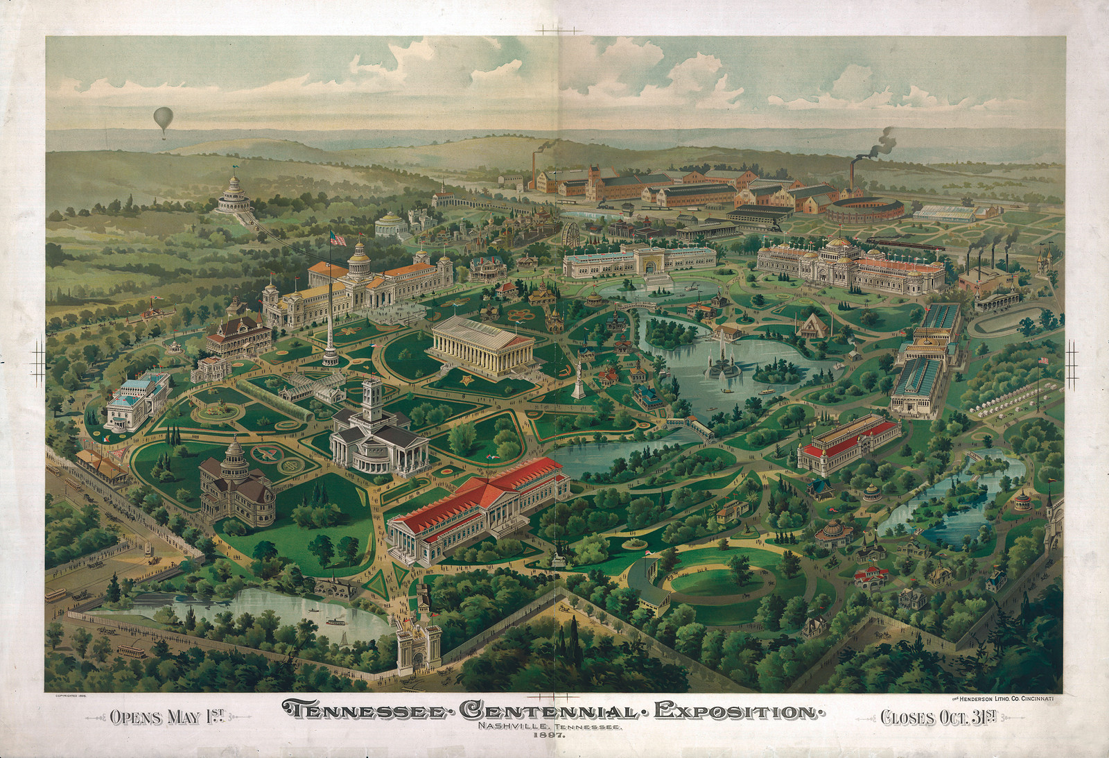 TN Nashville 1897 MAP, 1897 — antique map