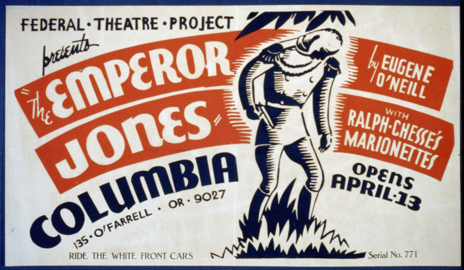 The Emperor Jones by Eugene ONeill with Ralph Chesses Marionettes, 1937 — vintage poster