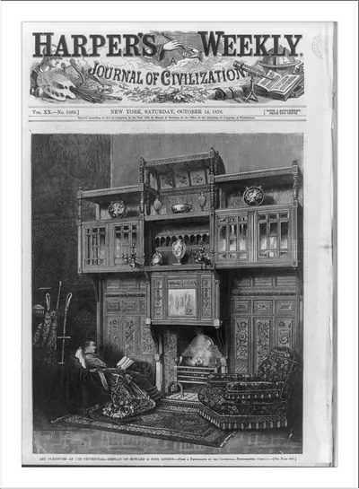 [Art furniture at the centennial, Philadelphia - display of Howard & Sons, London, 1876]