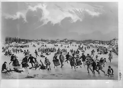 Jamaica Pond, West Roxbury, Mass. / lithog. & published by J.H. Bufford, Boston.