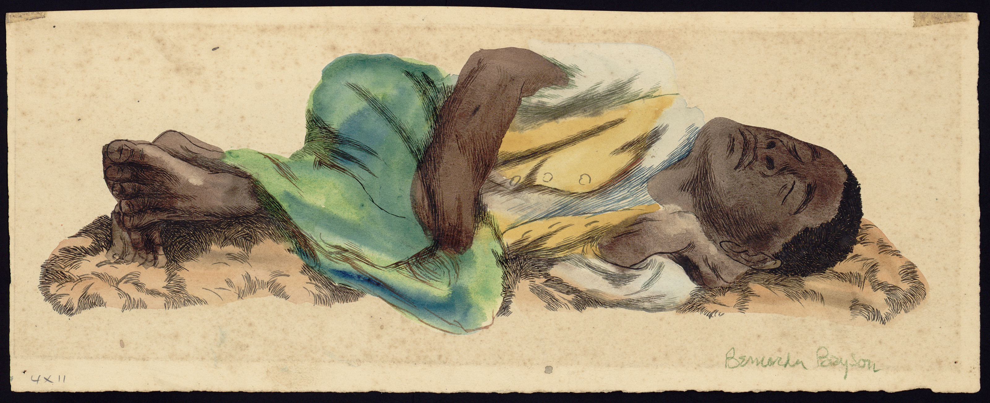 [Nat Turner's dream - sleeping runaway slave] / Bernarda Bryson. — historic drawing
