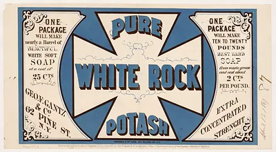 Pure White Rock Potash soap label